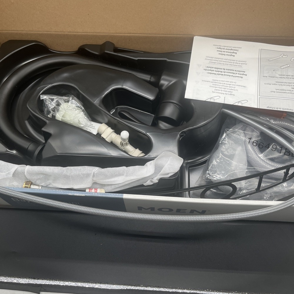 Moen 87301BL Bayhill High Arc Pulldown Kitchen Faucet W/Sidespray- Matte Black